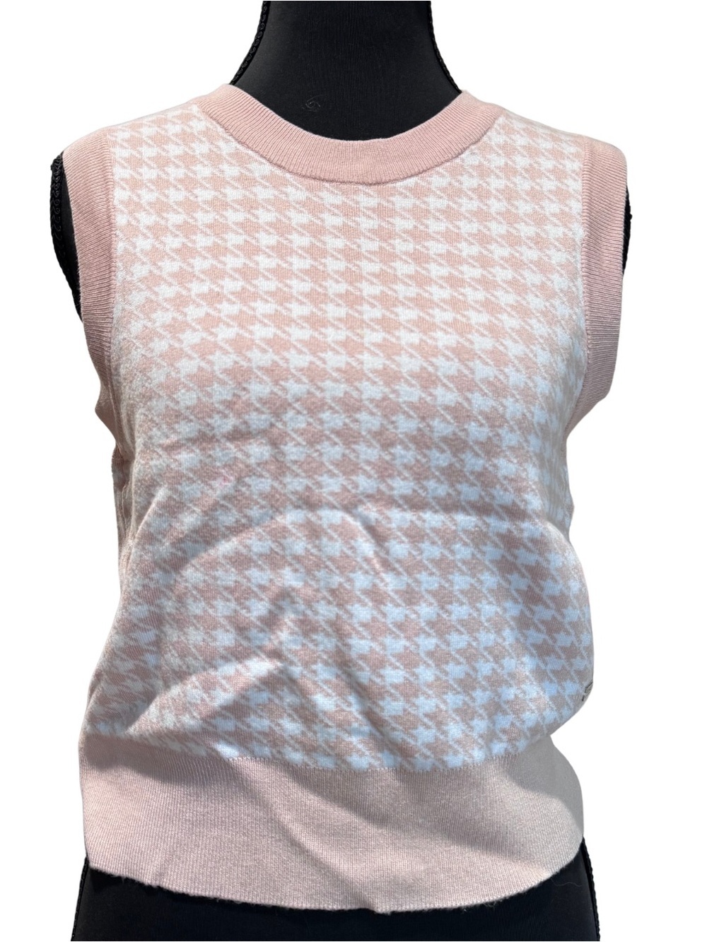 Buffalo David Bitton Pink Houndstooth Sweater Vest XS - Picture 2 of 5